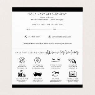 Flash AfterCareの説明とアポイントメントの確認 名刺