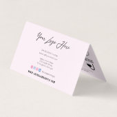 Flash AfterCareの説明とアポイントメントの確認 名刺 (裏面)