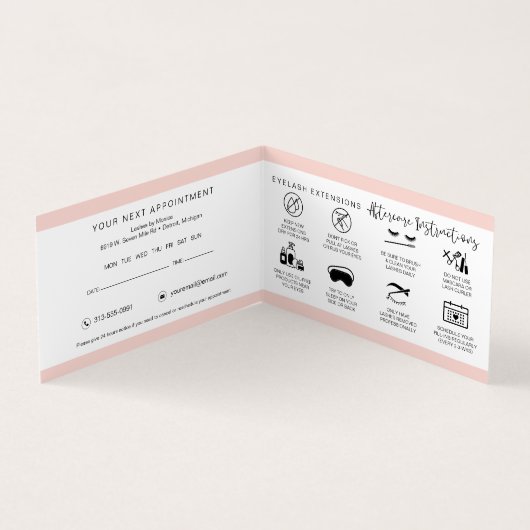 Flash AfterCareの説明とアポイントメントの確認 名刺 (内部)