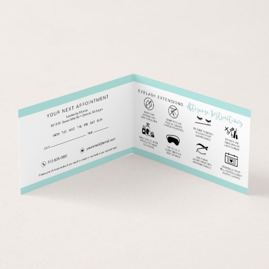 Flash AfterCareの説明とアポイントメントの確認 名刺 (内部)