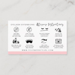 Flash Extensions After Care Instructions モダン Pink 名刺