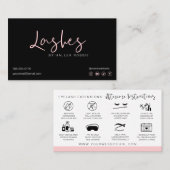 Flash Extensions After Care Instructions モダン Pink 名刺 (正面/裏面)