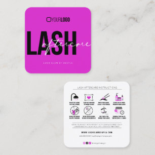 Flash Extensions AfterCareの説明(ホットピンク) スクエア名刺