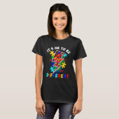 Flash Puzzle 自閉症を受け入れる世界へ オタクの違うことはOK Tシャツ (正面フル)