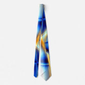 Flashy blue and yellow and snail-like lines throw ネクタイ (裏面)