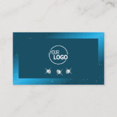 Flashy Shimmeryティール（緑がかった色）きらめくダイヤモンドとロゴ 名刺 (正面)