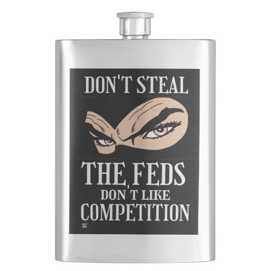 flask おもしろい "盗まない…4" フラスク (正面)