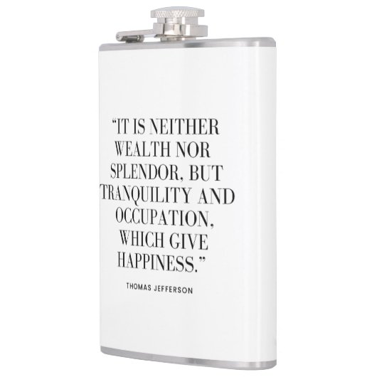 Flask with Happiness and Wealth Quote フラスク (左)
