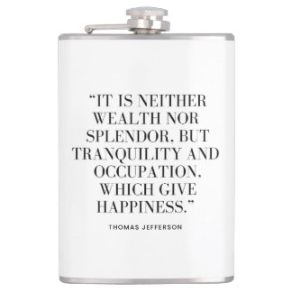 Flask with Happiness and Wealth Quote フラスク