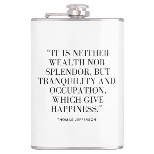 Flask with Happiness and Wealth Quote フラスク (正面)