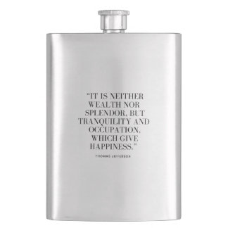 Flask with Happiness and Wealth Quote フラスク