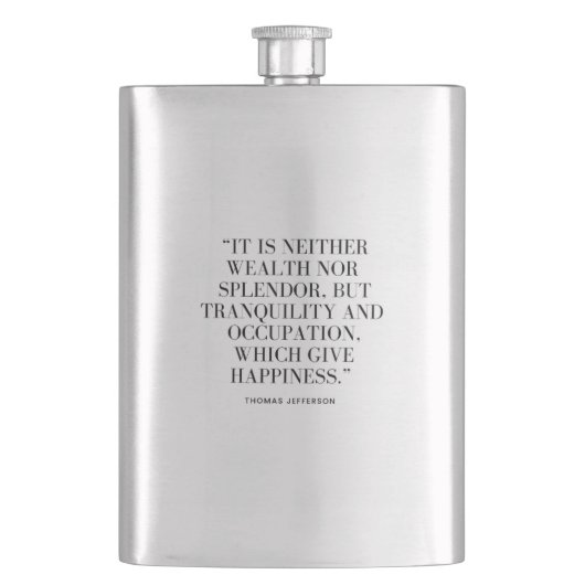 Flask with Happiness and Wealth Quote フラスク (正面)