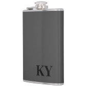 Flasks - 黒のイニシャルが濃いグレーの背景に フラスク (左)