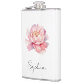 Flasque personnalisée Pivoine Aquarelle Rose  フラスク (左)