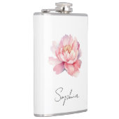 Flasque personnalisée Pivoine Aquarelle Rose  フラスク (右)
