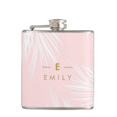 Flasque Tropical Pink, Cadeau Demoiselle d'honneur フラスク (正面)