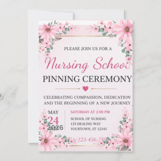 Flat Announcement Card 案内状 (正面)