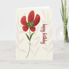 Flat Art Solo Flower Birthday Card カード