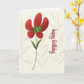 Flat Art Solo Flower Birthday Card カード (黄色い花)