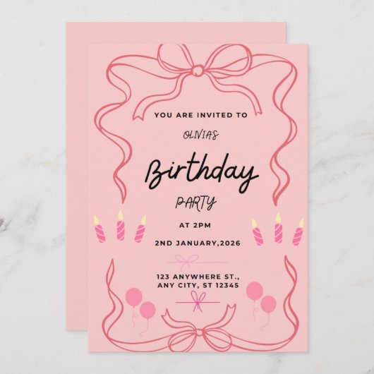 Flat Birthday Card シーズンカード (正面/裏面)