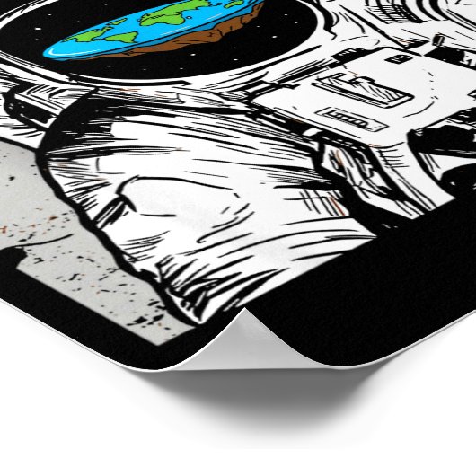 Flat Bro, Funny Flat Earth Society Astronaut In Sp ポスター (角)