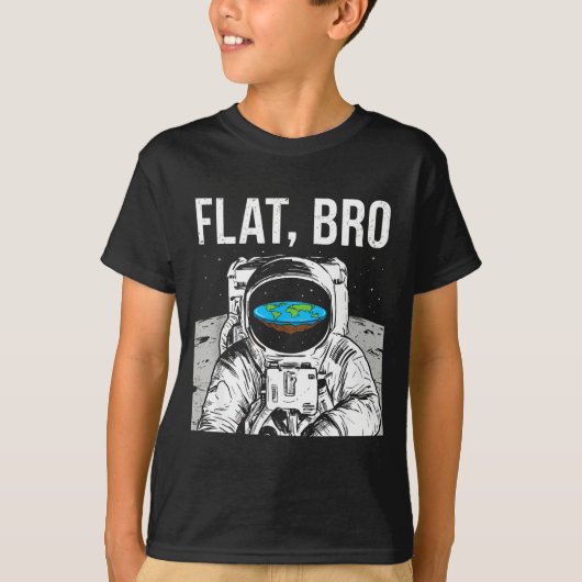 Flat Bro, Funny Flat Earth Society Astronaut In Sp Tシャツ (正面)