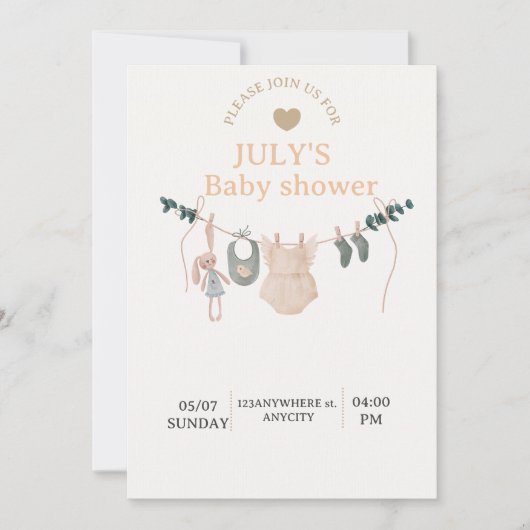 Flat Card BABY SHOWER (正面)