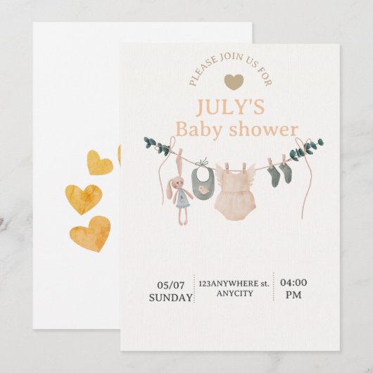 Flat Card BABY SHOWER (正面/裏面)