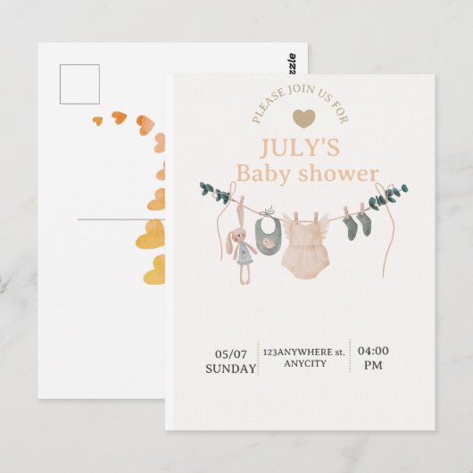 Flat Card BABY SHOWER ポストカード (正面/裏面)
