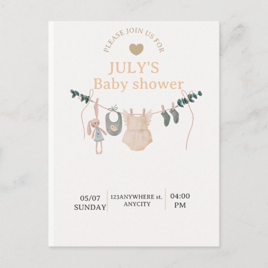 Flat Card BABY SHOWER ポストカード (正面)