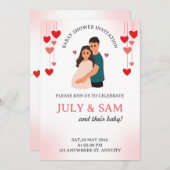 Flat Card- baby shower card invitation (正面/裏面)