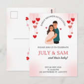 Flat Card- baby shower card invitation ポストカード (正面/裏面)