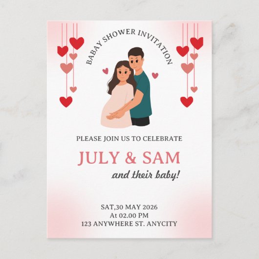 Flat Card- baby shower card invitation ポストカード (正面)