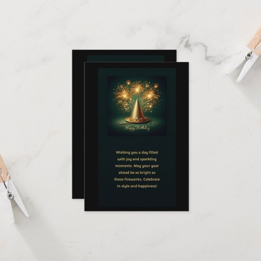 Flat Card birthday カード (正面/裏面インサイチュ)
