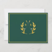 FLAT CARD Golf Monogram Wedding Save the Date (裏面)