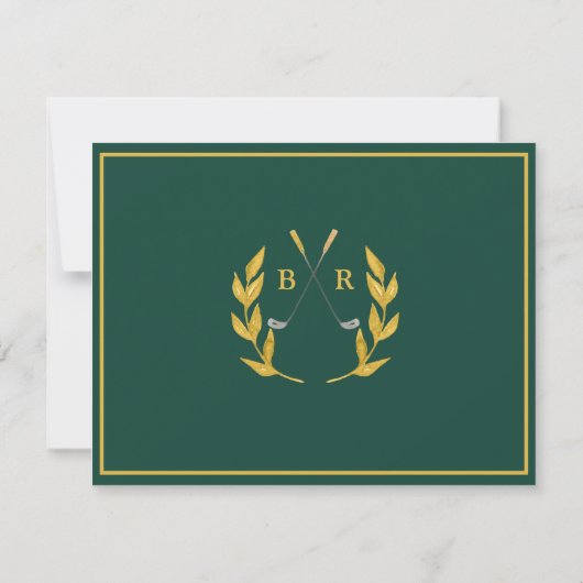 FLAT CARD Golf Monogram Wedding Save the Date (裏面)