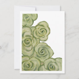 Flat Card of Green and White tinted roses シーズンカード