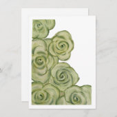 Flat Card of Green and White tinted roses シーズンカード (正面/裏面)