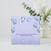 Flat CardColorful Birthday Invitation with Balloon (スタンド正面)