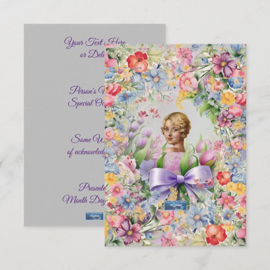 Flat Cards 1 L-Grey(Cameo Garden)RFPMDesigns©️2024 招待状 (正面/裏面)