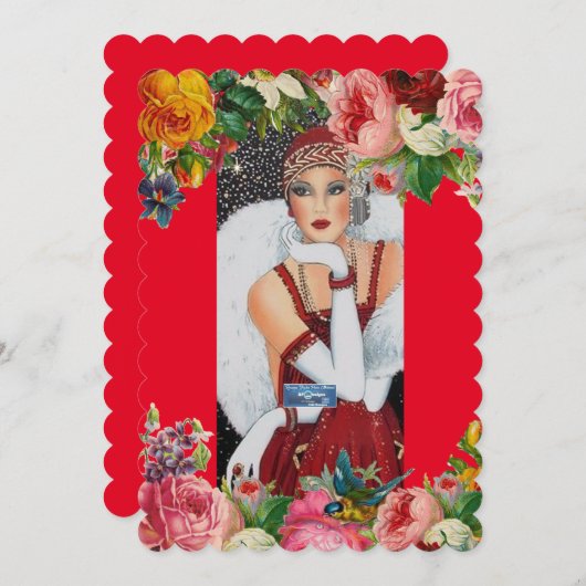 Flat Cards 4 Red(Snow Bird) RFPMDesigns ©️2024 (正面/裏面)