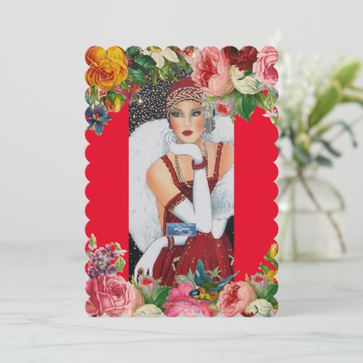 Flat Cards 4 Red(Snow Bird) RFPMDesigns ©️2024 (スタンド正面)