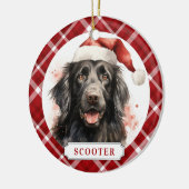 Flat Coated Retriever Ceramic Circle Ornament セラミックオーナメント (左)