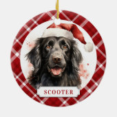 Flat Coated Retriever Ceramic Circle Ornament セラミックオーナメント (裏面)