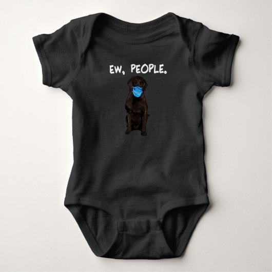 Flat-Coated Retriever Ew People Dog ベビーボディスーツ (正面)
