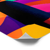 Flat Color Blocking Geometric Coloring Guide ポスター (角)