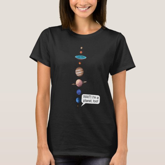 Flat Earth and Never forget Pluto Society Flathert Tシャツ (正面)
