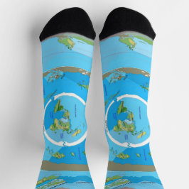 Flat Earth Map Socks - Unique Geographical Design ソックス