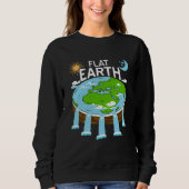 FLAT Earth Retro Flat Earther Designs Present スウェットシャツ (正面)