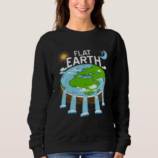 FLAT Earth Retro Flat Earther Designs Present スウェットシャツ (正面)